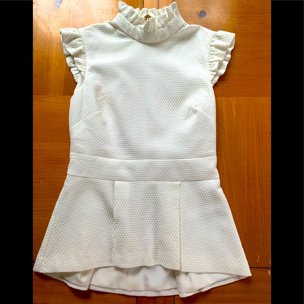 Ted Baker winter white peplum top